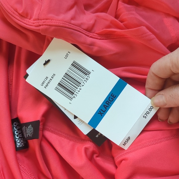 NWT Coco Reef Mesh Layer Ruffle Swimsuit Skort High Waisted Swim Skirt XL - Picture 5 of 9